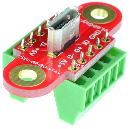 micro USB Type B Female Connector Breakout Board Vertical